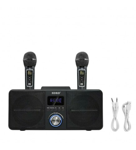 SDRD 無線K歌神器  雙人對唱音響組合  麥克風音響套裝 (黑色) - SDRD SD-309