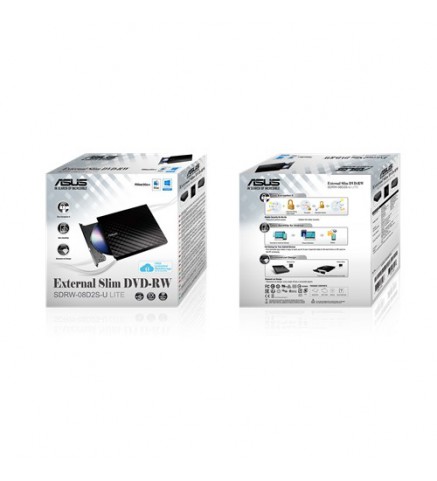 ASUS 華碩便攜式8倍DVD寫入速度、支援M-DISC終生資料備份 - SDRW-08D2S-U LITE BLK