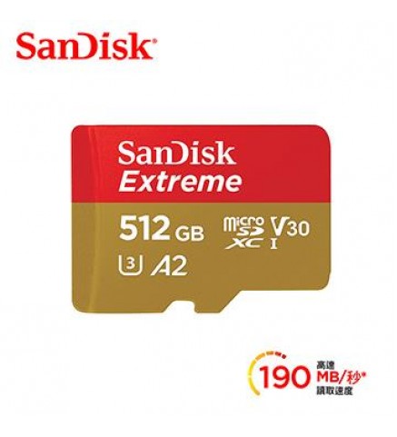 SanDisk閃迪  Extreme microSD MICROSDXC 記憶卡 512GB - SDSQXAV-512G-GN6MN