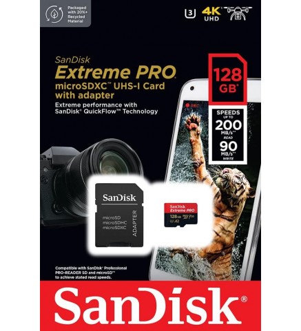 SanDisk閃迪  Extreme PRO microSDXC™ UHS-I 記憶卡 128GB - SDSQXCD-128G-GN6MA