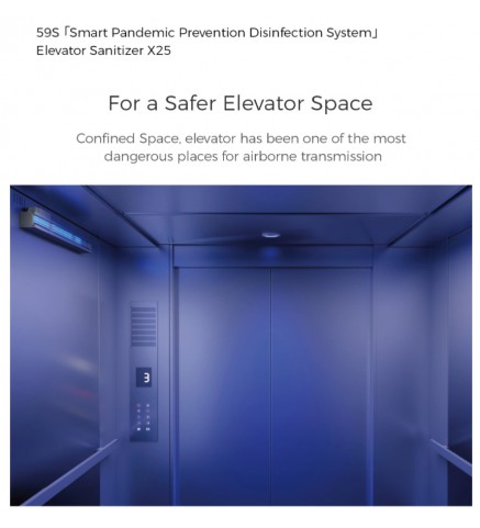 59S UV-C LED電梯空間消毒器X25 - SZS9-D40-25(有效消滅新型冠狀病毒)