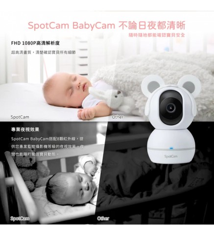 Spotcam 360°雲台寶寶AI監控攝影機 最大支援 256GB SDCard-BabyCam-SD