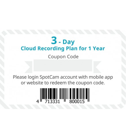 SpotCam Cloud NVR 3天/年費（三天循環錄影） - 適用於一般 IPCAM - SpotCam NVR-3