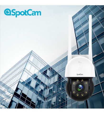 SpotCam PT1 戶外防水可旋轉全彩夜視球型雲端監視器/攝像機 - SpotCam PT1 POE 商用 2.5K 戶外IP65 360°雲台版 攝影機