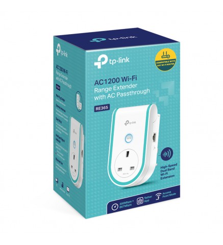 TP-Link AC1200 Wi-Fi 範圍擴展器/無線接入點，帶 AC 直通 - TL-RE365