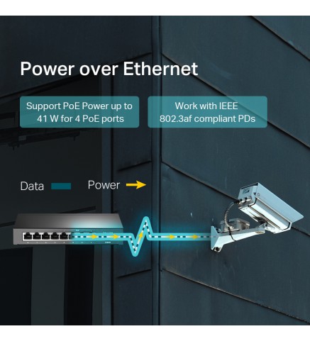 TP-Link 具有 4 端口 PoE 的 8 端口 10/100Mbps 桌面交換機 - TL-SF1008LP