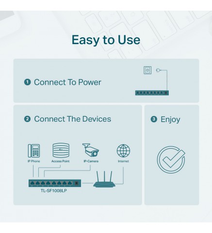 TP-Link 具有 4 端口 PoE 的 8 端口 10/100Mbps 桌面交換機 - TL-SF1008LP