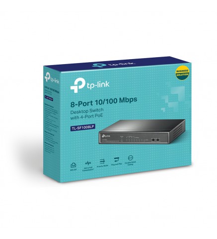 TP-Link 具有 4 端口 PoE 的 8 端口 10/100Mbps 桌面交換機 - TL-SF1008LP