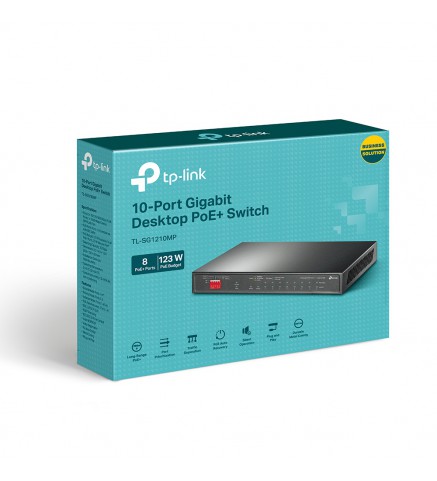 TP-Link 具有 8 端口 PoE+ 的 10 端口千兆桌面交換機 - TL-SG1210MP