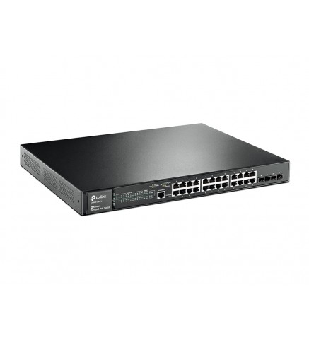 TP-Link JetStream 24埠 Gigabit L2管理型PoE+交換器(含4個SFP插槽) - TL-T2600G-28MPS