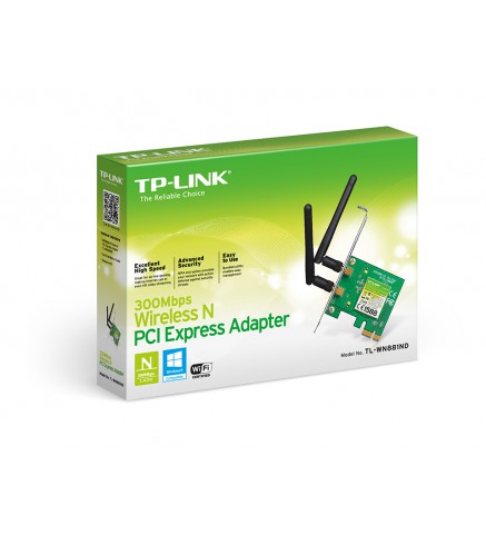 TP-Link 300Mbps無線N PCI Express WiFi適配器，帶薄型支架 - TL-WN881ND