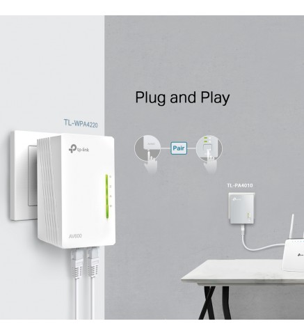 TP-Link Powerline 600 Wi-Fi 3 件套套件 - TL-WPA4220 TKIT