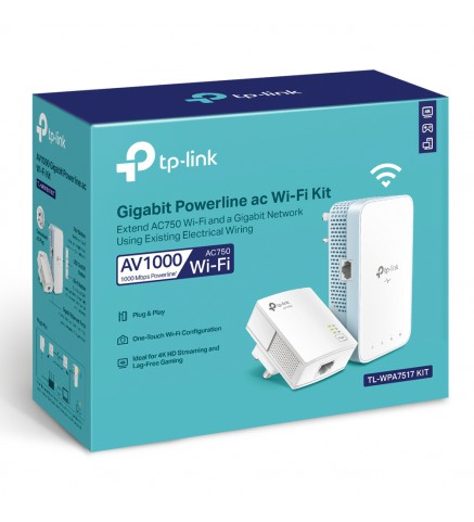 TP-Link AV1000 千兆電力線交流 Wi-Fi 套件 - TL-WPA7517 KIT