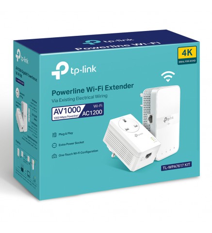 TP-Link AV1000 千兆直通電力線交流 Wi-Fi 套件 - TL-WPA7617 KIT