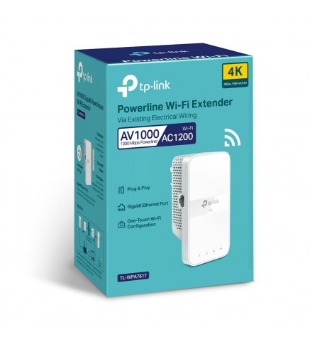 TP-Link AV1000 千兆直通電力線 AC Wi-Fi 擴充器 - TL-WPA7617