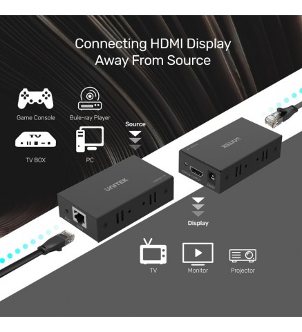 UNITEK優越者 - 以太網上的 150M HDMI 延長器 - V101A