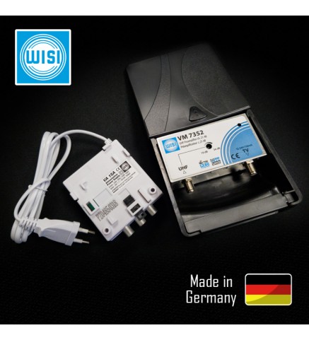 WISI德國偉視 UHF帶通預放大器，合供電器. 35dB增益 - VM7352