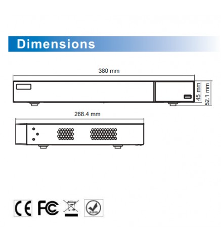 VideoNet 16CH 4K 混合 DVR 硬碟錄影機 - VTC-AH5002-16