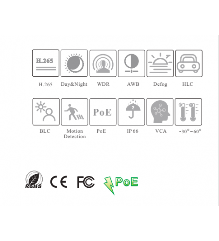 VideoNet 4MP雙光AI子彈型網路攝影機 - VTC-B40PA