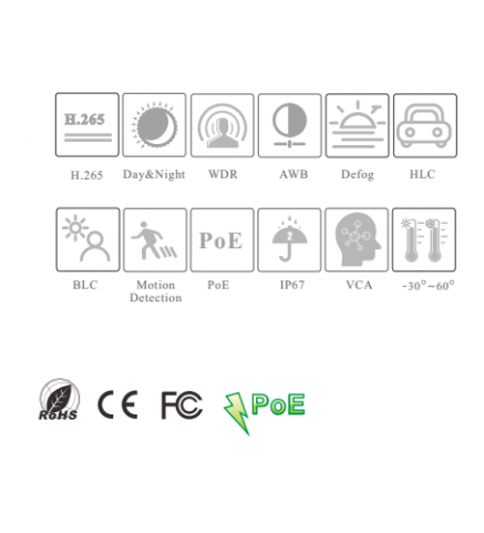 VideoNet 5MP AI 子彈頭網路攝影機 - VTC-B51GP