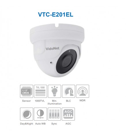 VideoNet 2MP AHD 變焦半球攝影機 - VTC-E201EL