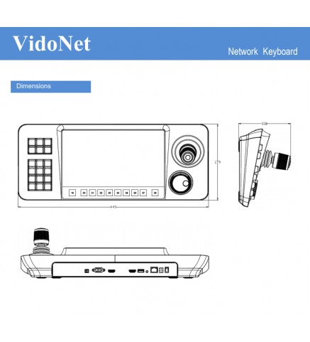 VidoNet 網路鍵盤/觸控鍵盤 -VTC-VKBK23