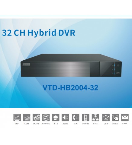 VideoNet 32​​CH 5MP 混合 DVR 硬碟錄影機 - VTD-HB2004-32