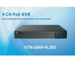 VidoNet 4 CH PoE NVR - VTN-204P-H.265