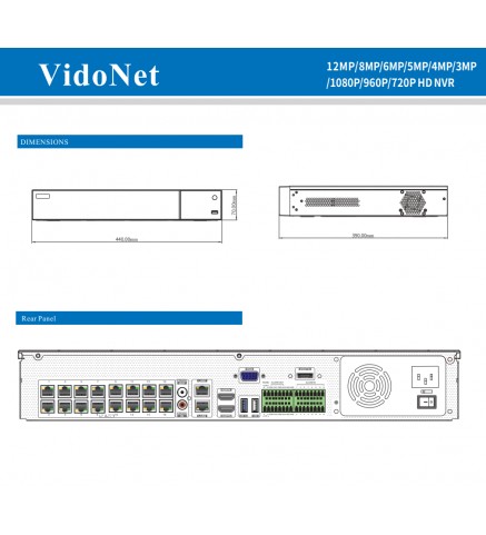 VidoNet 32路網路硬碟錄影機 - VTN-332P4-A1