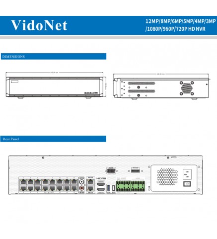 VidoNet 32路網路硬碟錄影機 - VTN-332P8-A1