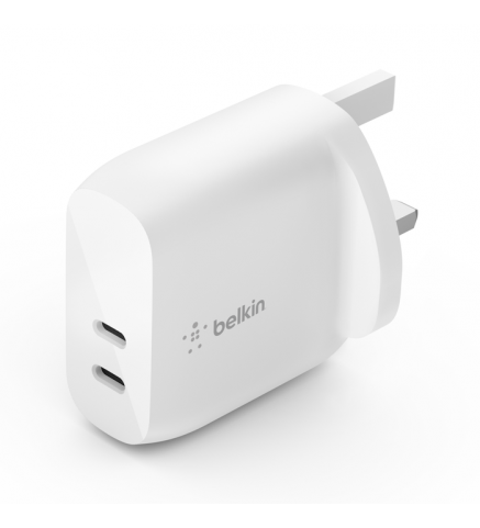 BELKIN貝爾金 - 雙 USB-C PD 40W 家用充電器 - WCB006MYWH