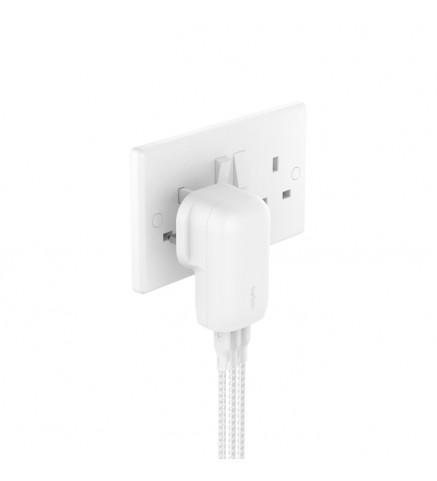 BELKIN貝爾金 - BoostCharge PPS 67W 的 3 連接埠 USB-C® 家用充電器 - WCC002MYWH