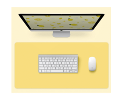 TECHGEAR Desk Pad枱面工作墊(黃色)仿皮革 PU面層 PVC絨底背層 - XA7035-YL