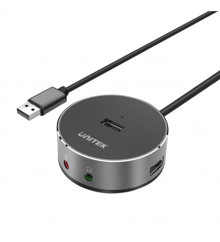 UNITEK優越者 - USB2.0 , 3 端口集線器 + 立體聲音頻端口 - Y-2197