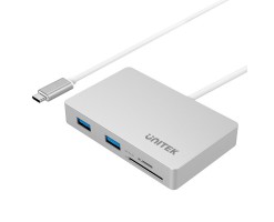UNITEK優越者 - USB3.1 Type-C 多端口集線器，帶供電（2 端口 USB3.0 + 2 端口 SD / Micro SD 讀卡器） - Y-9319