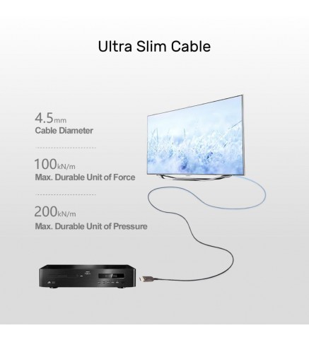 UNITEK優越者 -4K 60Hz 光纖 HDMI 電纜 - 20M，4芯光纖18Gbps - Y-C1030BK