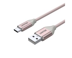 UNITEK優越者 - USB 2.0 轉 USB-C 充電線（玫瑰金版） - 1M，USB-A 轉 USB-C 數據線，玫瑰金 - Y-C4025ARG