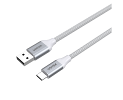 UNITEK優越者 - USB 2.0 轉 USB-C 充電線（銀色版） - 1M，USB-A 到 USB-C 電纜，銀色 - Y-C4025ASL