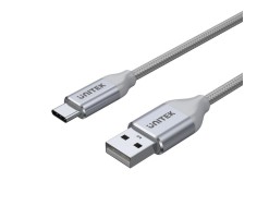 UNITEK優越者 - USB 2.0 轉 USB-C 充電線（銀色版） - 1M，USB-A 到 USB-C 電纜，銀色 - Y-C4025ASL