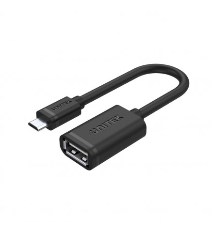 UNITEK優越者 - Micro USB 轉 USB-A OTG 適配器 (USB 2.0) - 0.2M, USB2.0 Micro USB (M) to Type-A(F)  - Y-C438GBK
