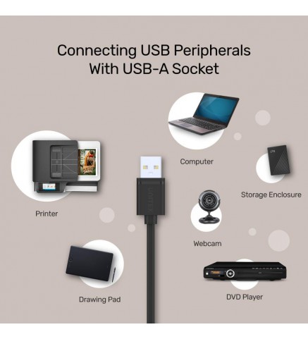 UNITEK優越者 - USB 2.0 轉 USB-A 充電線 - 1.5M, USB2.0 Type-A (M) to Type-A (M) - Y-C442GBK