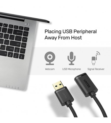 UNITEK優越者 - USB 3.0 延長線 - 1M, USB3.0 Type-A (M) to Type-A (F) - Y-C457GBK