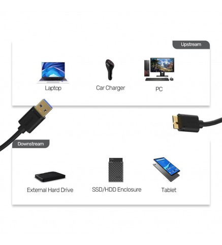 UNITEK優越者 - USB 3.0 轉 Micro-B 充電線 - 1.5M, USB3.0 Type-A (M) to Micro-B (M) - Y-C462GBK
