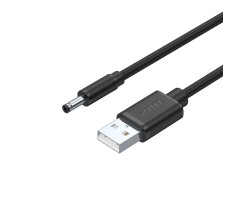 UNITEK - 1M, USB AM To DC3.5*1.35MM Male Power Cable,Black Color, UNITEK Poly Bag - Y-C495BK