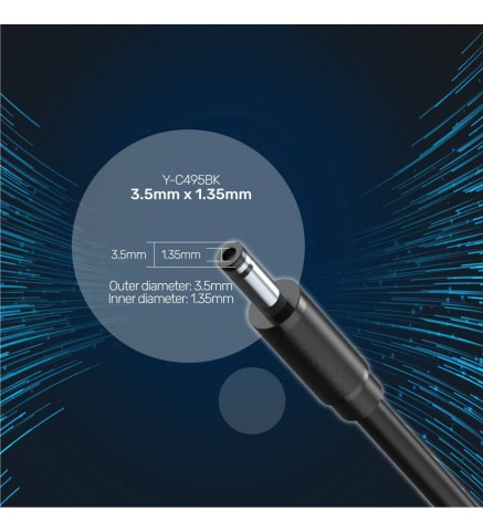 UNITEK優越者 - 1M，USB AM 轉 DC3.5*1.35MM 公頭電源線，黑色，UNITEK 塑料袋包裝 - Y-C495BK