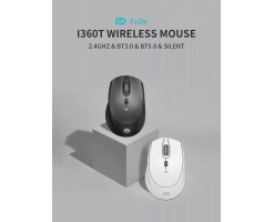 FORTER - Dual Bluetooth + 2.4G three-mode switching business office wireless mouse-black - i360T