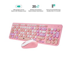 FORTER富德 - 2.4G 小型鍵盤加數字區及滑鼠套裝 - 粉紅色 - ik6630M